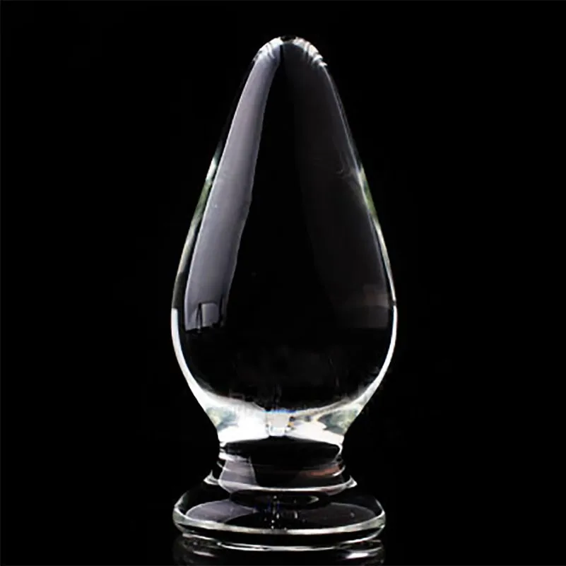 11cm glass Anal Plug Clear crystal big Ball Tapered anus Butt Plug Sex Toys For Adults masturbation foreplay Gay lesbian 12