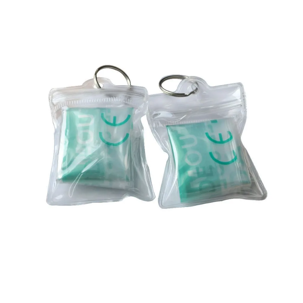 

Wholesale 1000Pcs/Pack PVC CPR Resuscitator Rescue Mask Emergency Face Shield First Aid CPR Mask With Keychain Transparent Pouch