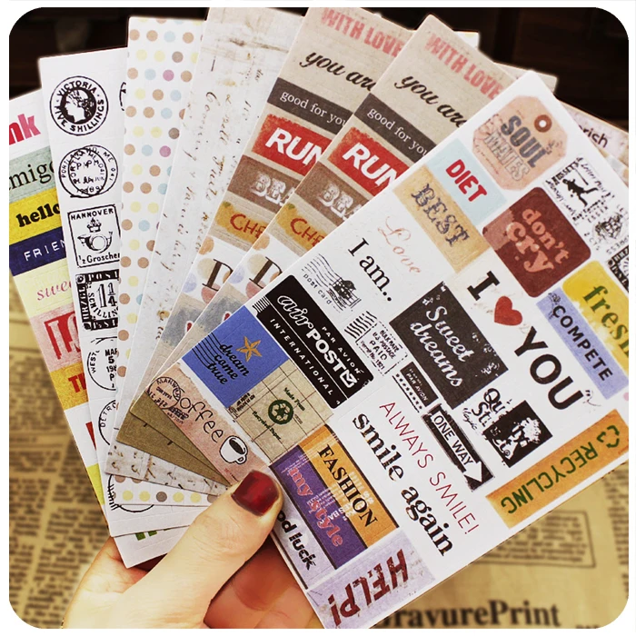 6 Pieces Vintage Words Decor Stickers Photos Decor Props Stickers For DIY Handmade Scrapbook Photo Album
6 Pieces Vintage Words Decor Stickers Photos Decor Props Stickers For DIY Handmade Scrapbook Photo Album
