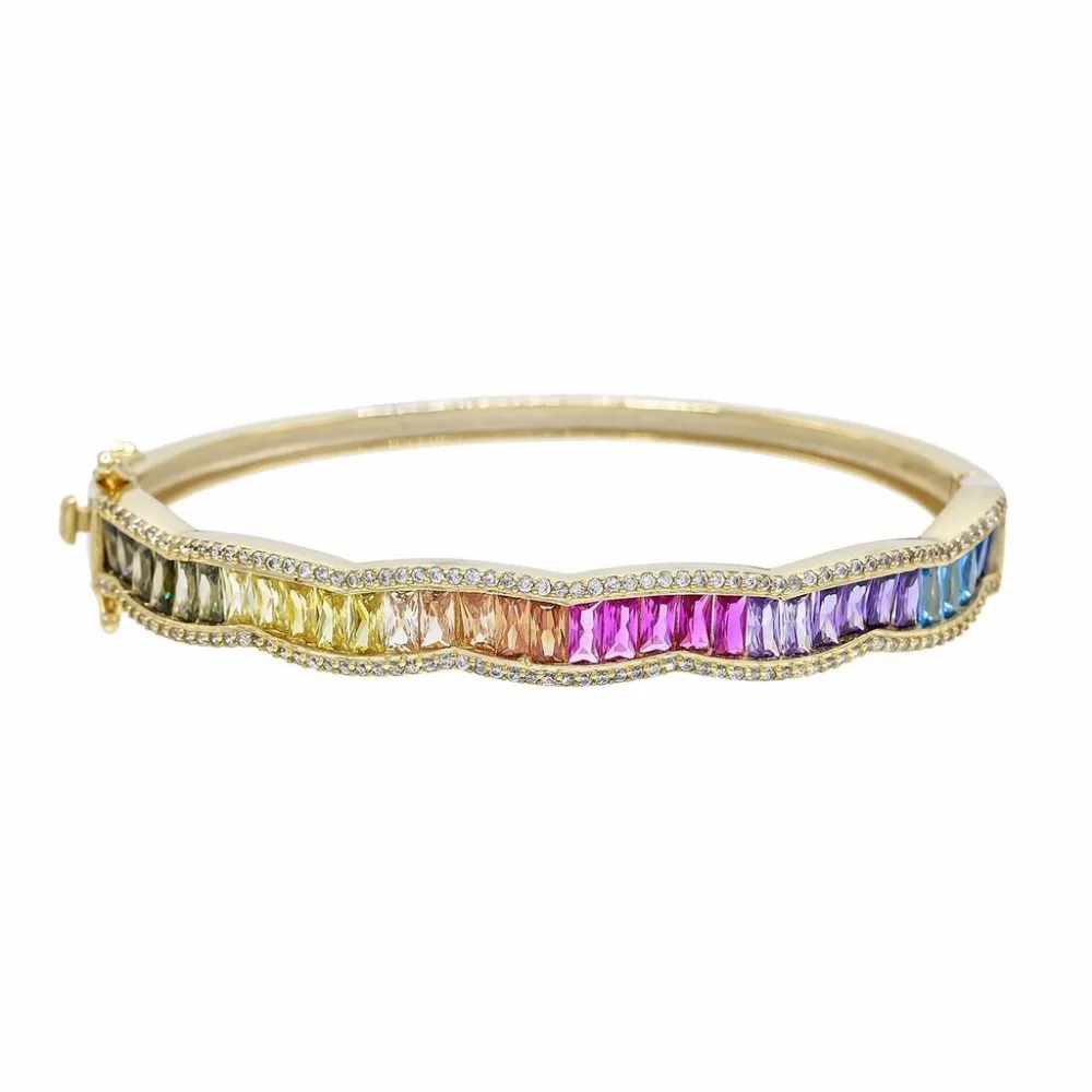 gold Color luxury rainbow bangle bracelet for women bezel set baguette cubic zirconia fashion trendy gorgeous lady jewelry
gold Color luxury rainbow bangle bracelet for women bezel set baguette cubic zirconia fashion trendy gorgeous lady jewelry
