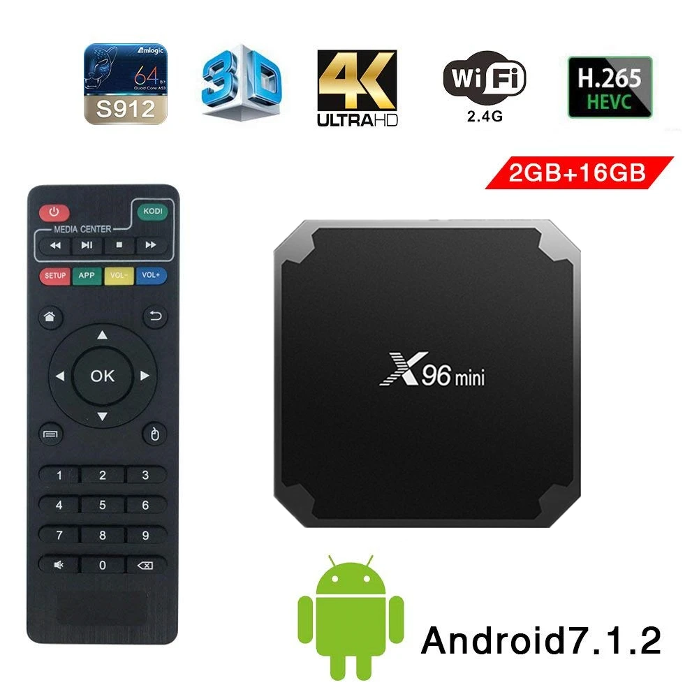 

X96mini tv box android 7.1 smart tv WiFi 4K 2GB 16GB Amlogic 1GB 8GB S905W tvbox Quad Core WiFi Media Player Set-top X96 mini