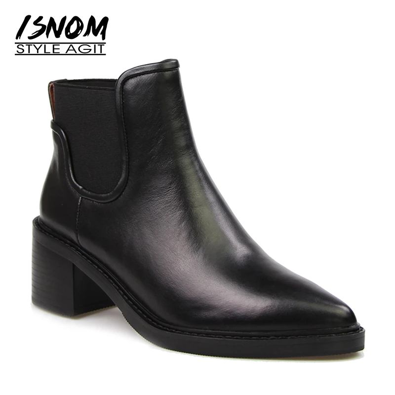 Real Leather Women's High Square Heel Shoes Mature Pointed Chelsea Ankle Boots Elastic Band Slip On Winter Boots Female Footwear
Real Leather Women's High Square Heel Shoes Mature Pointed Chelsea Ankle Boots Elastic Band Slip On Winter Boots Female Footwear
