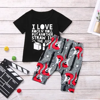 2019 Baby Outfits Summer Fashion Pants Outfits Toddler Baby Boys&Girls Short Sleeve Letter Print Tops+Guitar Shorts Outfits
2019 Baby Outfits Summer Fashion Pants Outfits Toddler Baby Boys&Girls Short Sleeve Letter Print Tops+Guitar Shorts Outfits