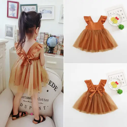 2018 New Summer Baby Girl Princess Brown Tulles Dress Kids Girls Sleevless Backless Party Wedding Prom Dress Tutu Dress
2018 New Summer Baby Girl Princess Brown Tulles Dress Kids Girls Sleevless Backless Party Wedding Prom Dress Tutu Dress