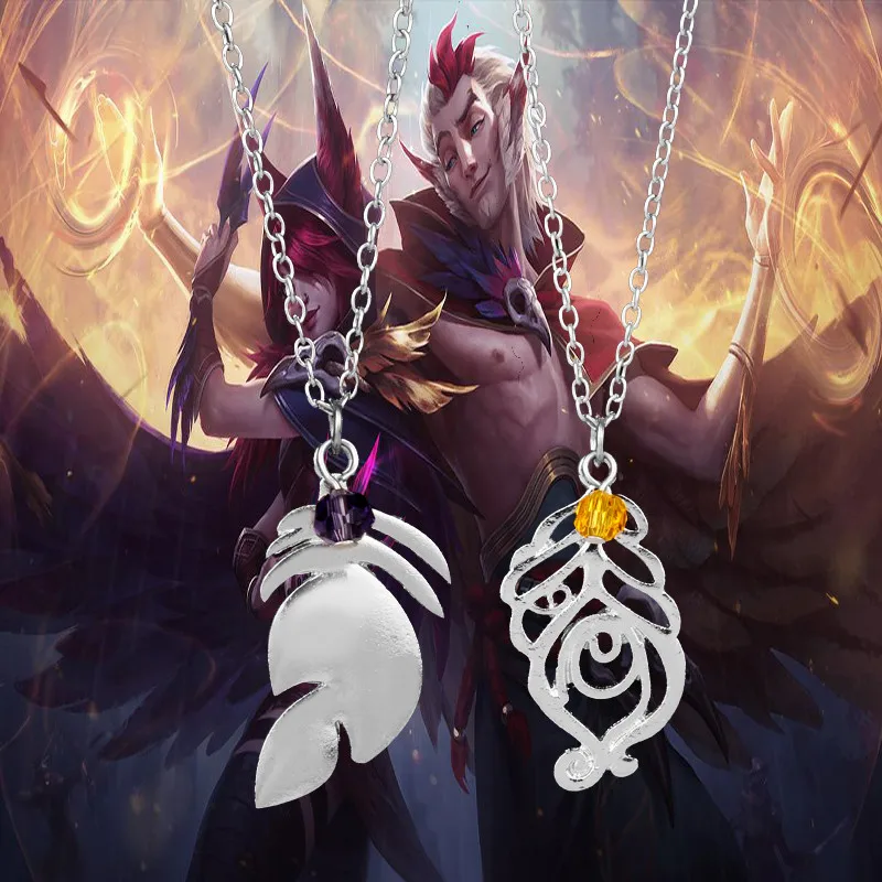 "Лига Легенд" для XAYAH и ракан пары Цепочки ожерелья LOL Очаровательная Подвеска