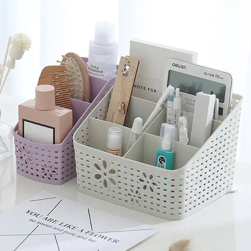 5 Lattices Makeup Organizers Cosmetic Storage Box Multi Function