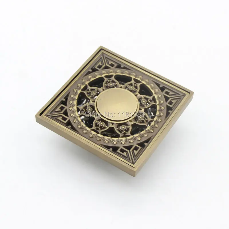 Modern Exquisite Carved Antique Brass Floor Drain 4" Square Shape Waste Drainer 318
Modern Exquisite Carved Antique Brass Floor Drain 4" Square Shape Waste Drainer 318