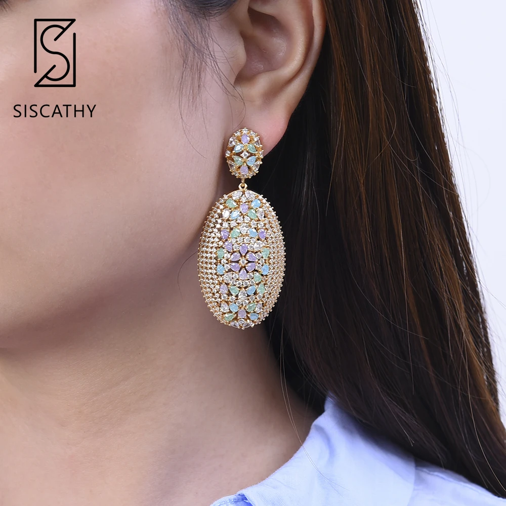 28*62mm Fashion geometric earrings Oval Cubic Zirconia Gold African Drop Dangle Earrings For Women fashion jewelry 2018
28*62mm Fashion geometric earrings Oval Cubic Zirconia Gold African Drop Dangle Earrings For Women fashion jewelry 2018