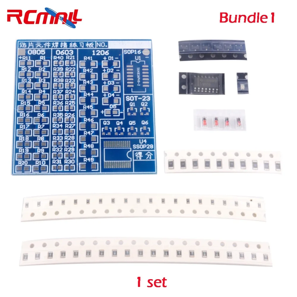 RCmall SMT SMD Component Welding Practice Board Soldering DIY Kit Resitor Diode Transistor FZ2595
RCmall SMT SMD Component Welding Practice Board Soldering DIY Kit Resitor Diode Transistor FZ2595