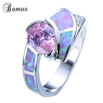 Bamos Female Luxury Pink Fire Opal Promise Ring Fashion White Gold Filled Wedding Rings For Women Crystal Jewelry Best Gift
Bamos Female Luxury Pink Fire Opal Promise Ring Fashion White Gold Filled Wedding Rings For Women Crystal Jewelry Best Gift