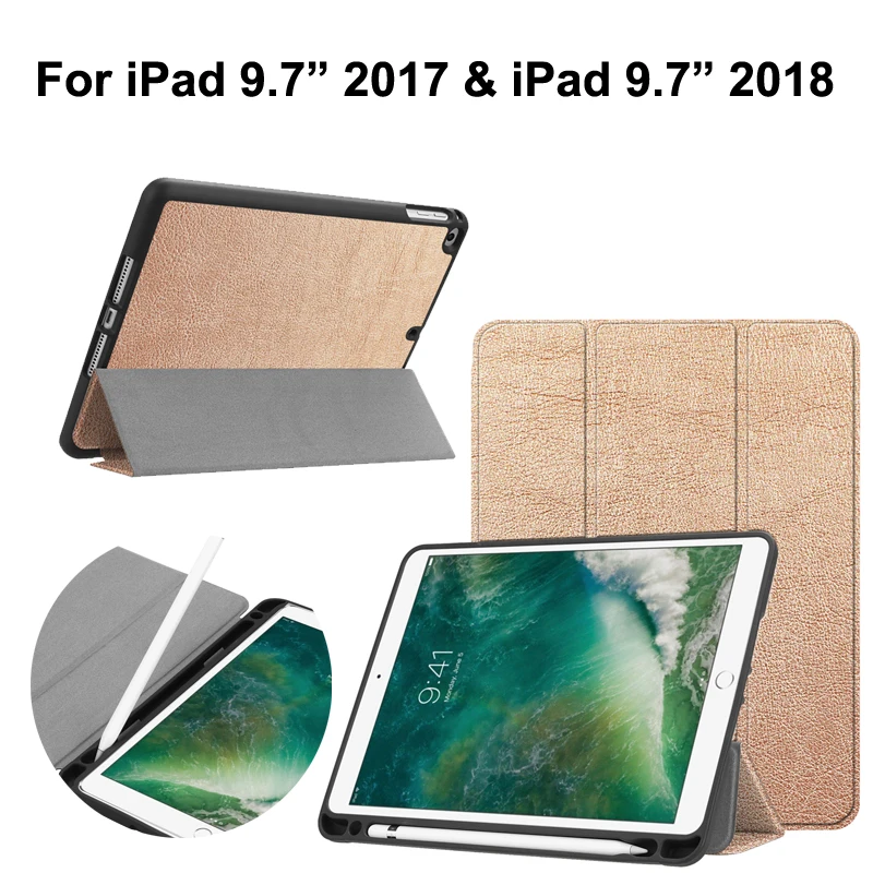 For iPad 9.7 2018 Soft TPU Stand Case Bag Shell Smart Cover Skin For iPad9.7 2017 for ipad 9.7" Protector with Pencil Pen tray
For iPad 9.7 2018 Soft TPU Stand Case Bag Shell Smart Cover Skin For iPad9.7 2017 for ipad 9.7" Protector with Pencil Pen tray