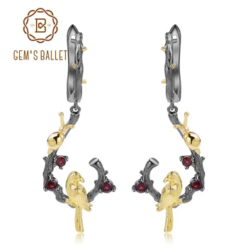 GEM'S BALLET 0.86Ct Natural Garnet Earrings 925 Sterling Silver Handmade Snails & Bird on the Branch Drop Earrings for Women
GEM'S BALLET 0.86Ct Natural Garnet Earrings 925 Sterling Silver Handmade Snails & Bird on the Branch Drop Earrings for Women