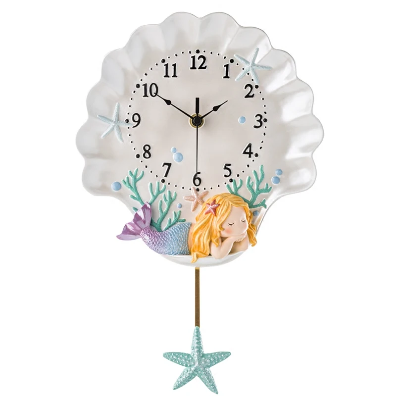 Free Shipping Wall Clock Resin Sea World Background Mermaid Clock Pendulum Clock Fairy Lady Wall Decor Child's Room Decoration
Free Shipping Wall Clock Resin Sea World Background Mermaid Clock Pendulum Clock Fairy Lady Wall Decor Child's Room Decoration