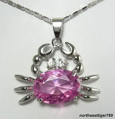 Hot sale Free Shipping 5 pcs >Lovely Pink Cubic Zirconia 18KWGP Crystal Crab Pendant and Necklace
Hot sale Free Shipping 5 pcs >Lovely Pink Cubic Zirconia 18KWGP Crystal Crab Pendant and Necklace