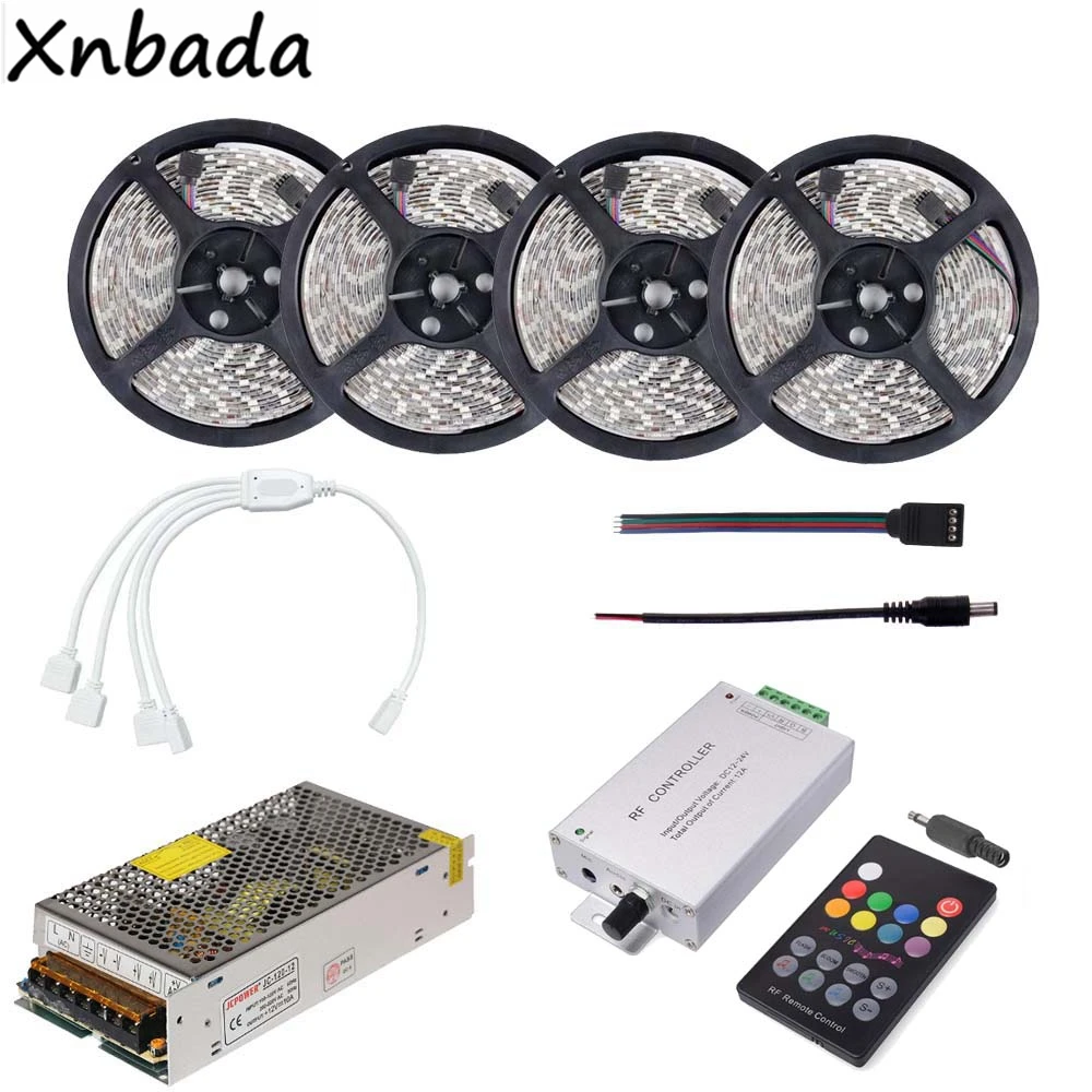 RGB Led Strip 60Leds/m 2835SMD Flexible Light With 18Keys RF Music RGB Led Controller Transformer Kit 5M 10M 15M 20M 
RGB Led Strip 60Leds/m 2835SMD Flexible Light With 18Keys RF Music RGB Led Controller Transformer Kit 5M 10M 15M 20M