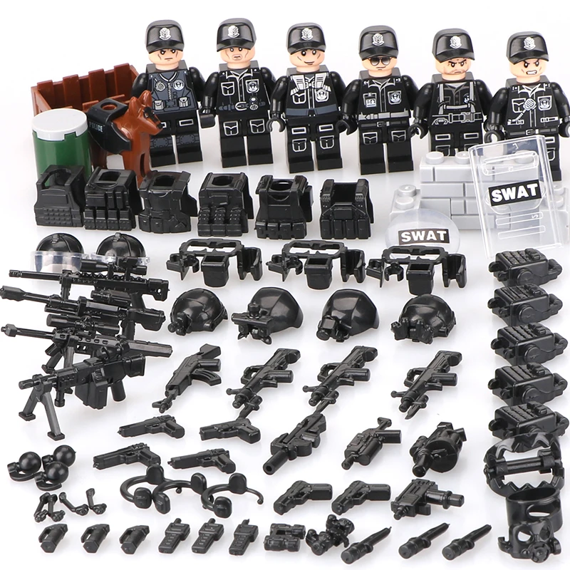 Military People Police Swat Team Army Soldiers Legoinglys with Aerial Weapons Helicopters WW2 Building Blocks Toys Children 6pz
Military People Police Swat Team Army Soldiers Legoinglys with Aerial Weapons Helicopters WW2 Building Blocks Toys Children 6pz