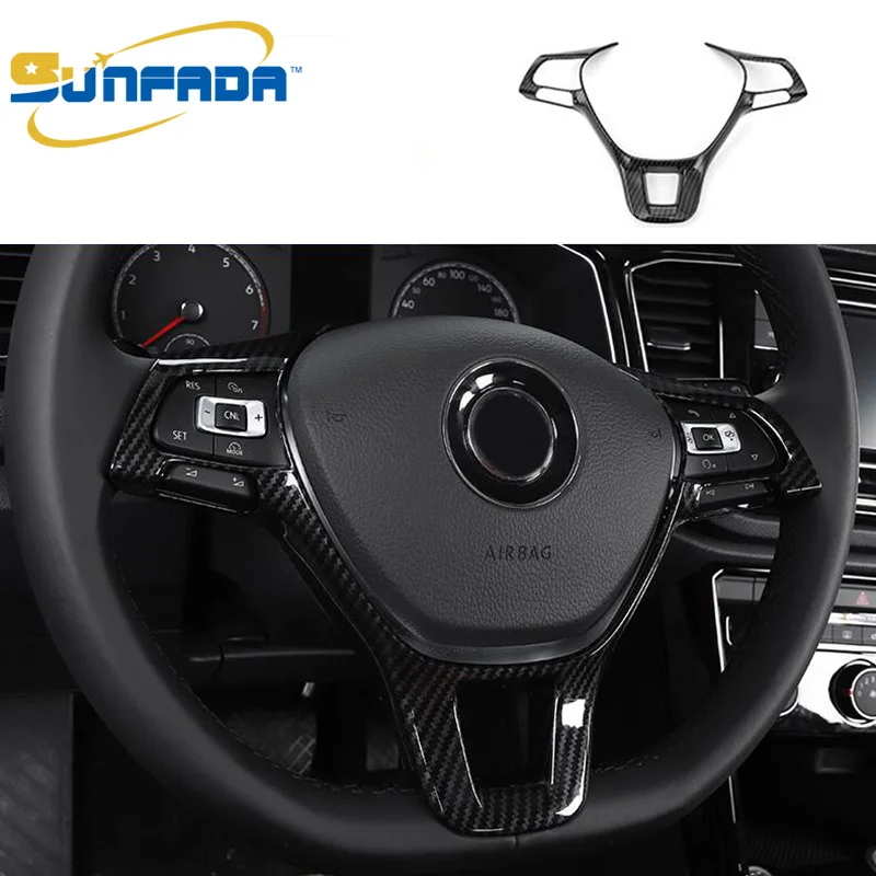 SUNFADA Carbon Fiber Car Steering Wheel Decoration Trim Car-covers For VW VOLKSWAGEN T-ROC T ROC 2018 2019 Car-styling
SUNFADA Carbon Fiber Car Steering Wheel Decoration Trim Car-covers For VW VOLKSWAGEN T-ROC T ROC 2018 2019 Car-styling