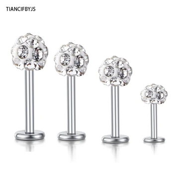 TIANCIFBYJS Steel CZ Crystal Tragus Ball Lip Labret Ear Ring Bar Stud 6/8/10/12mm 16G Body Jewelry Nose Eyebrow Cartilage bar
TIANCIFBYJS Steel CZ Crystal Tragus Ball Lip Labret Ear Ring Bar Stud 6/8/10/12mm 16G Body Jewelry Nose Eyebrow Cartilage bar