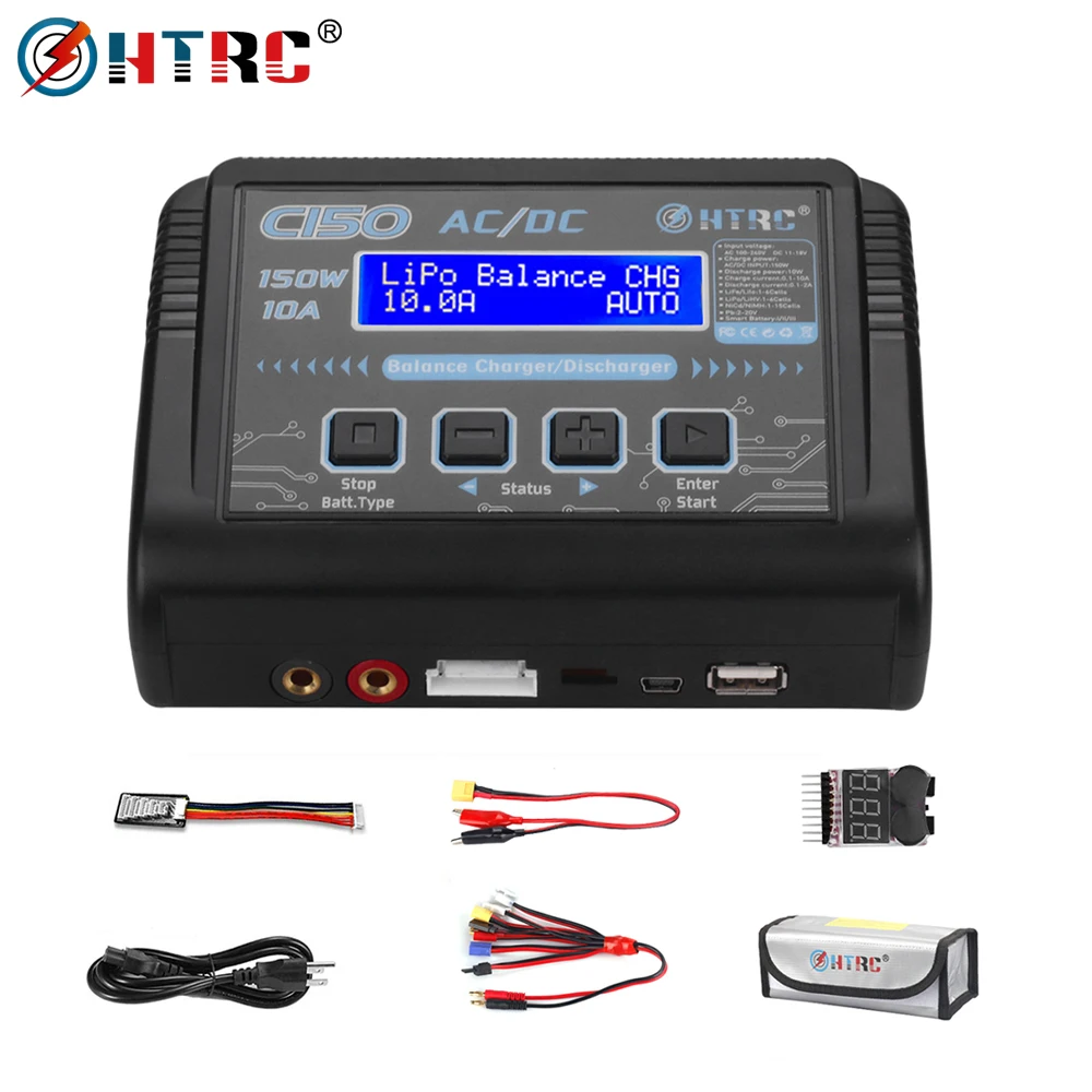 New HTRC C150 Lipo Charger Black Color AC/DC 150W 10A Drone Balance Discharger For LiPo LiHV LiFe Lilon NiCd NiMh Pb Battery
New HTRC C150 Lipo Charger Black Color AC/DC 150W 10A Drone Balance Discharger For LiPo LiHV LiFe Lilon NiCd NiMh Pb Battery