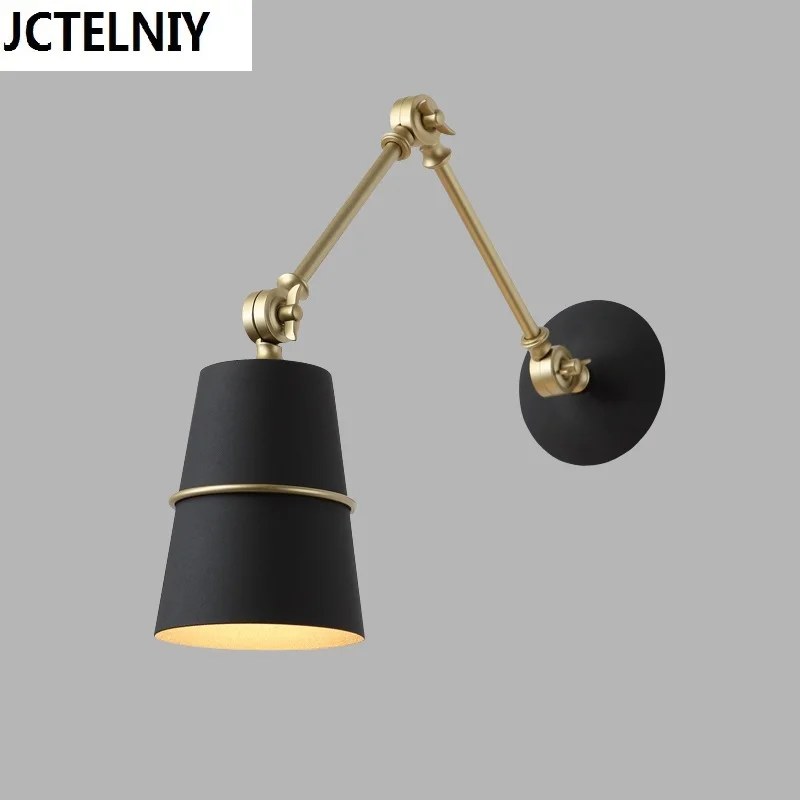 Brief american machine art wall lamp ofhead retractable wall lamp