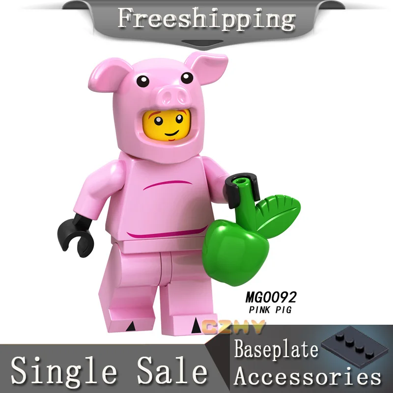 

Cute Pink Pig Cowboy Sonic Circus troupe clown Cactus girl Unicorn boy Catwoman Elephant girl Toy Figures MG0092