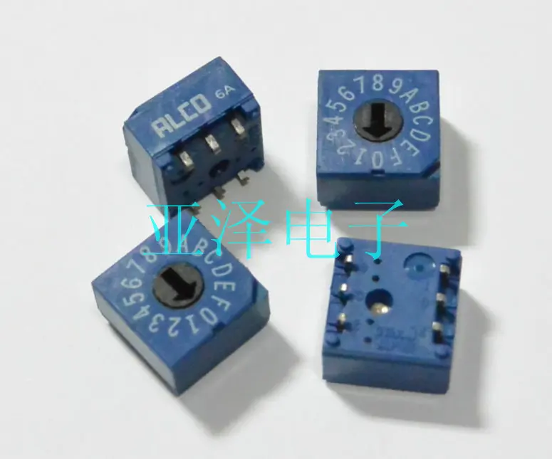 5PCS/LOT ALCO 1248C code chip rotary dial code switch, 16 bit 0-F encoding switch, 3:3 positive code