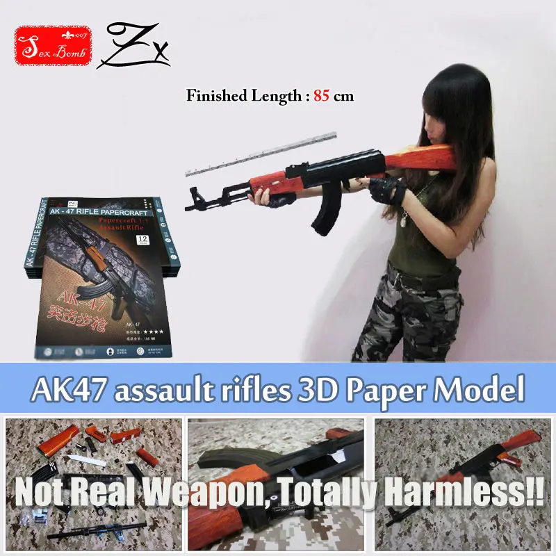 2017 New Scaled AK47 assault rifles 3D Paper Model Original hardcover Russia AK47 Model Gun Toys For Children Adult easy todo
2017 New Scaled AK47 assault rifles 3D Paper Model Original hardcover Russia AK47 Model Gun Toys For Children Adult easy todo