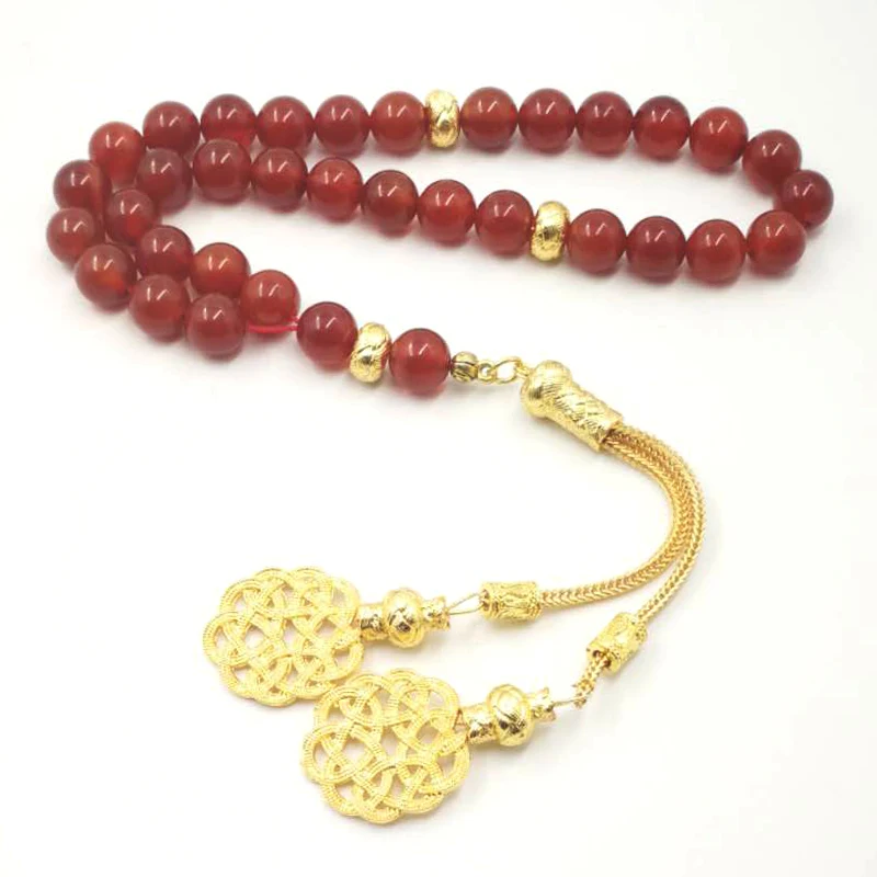 Tasbih Natural Red Agates with Golden Tarbazona Islam Muslim Everything is new bracelet 33 45 66 99 prayer beads stone Rosary
Tasbih Natural Red Agates with Golden Tarbazona Islam Muslim Everything is new bracelet 33 45 66 99 prayer beads stone Rosary