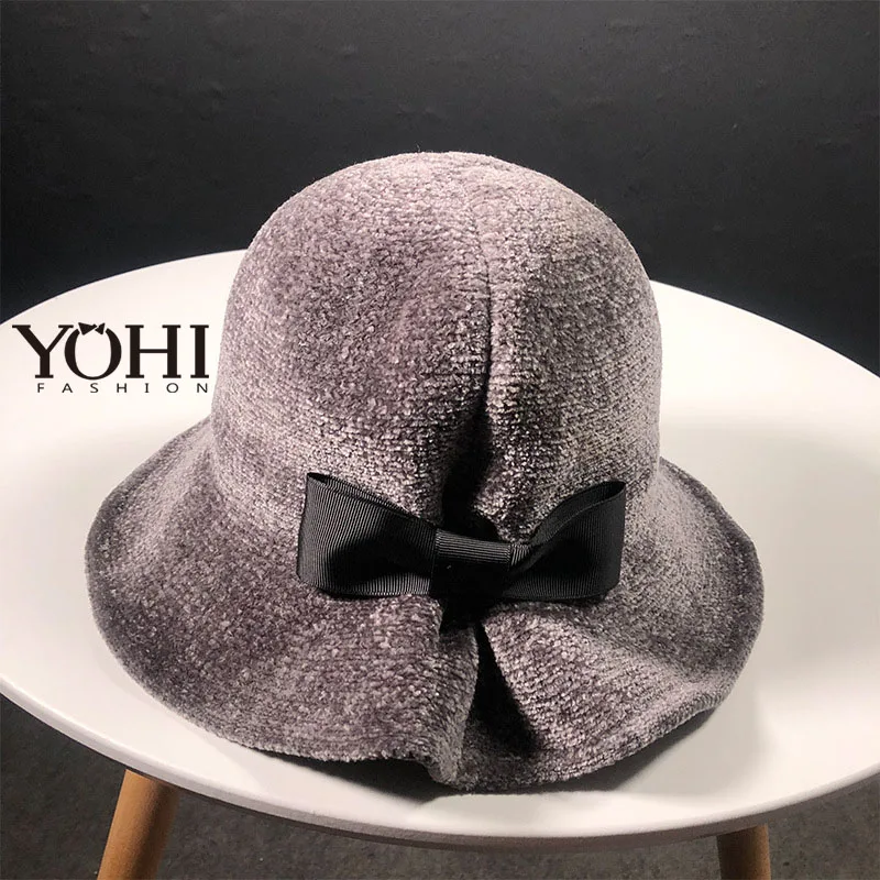 New Stylish and elegant autumn and winter Women's chenille fisherman hat British style bow hat folding cup cap
New Stylish and elegant autumn and winter Women's chenille fisherman hat British style bow hat folding cup cap