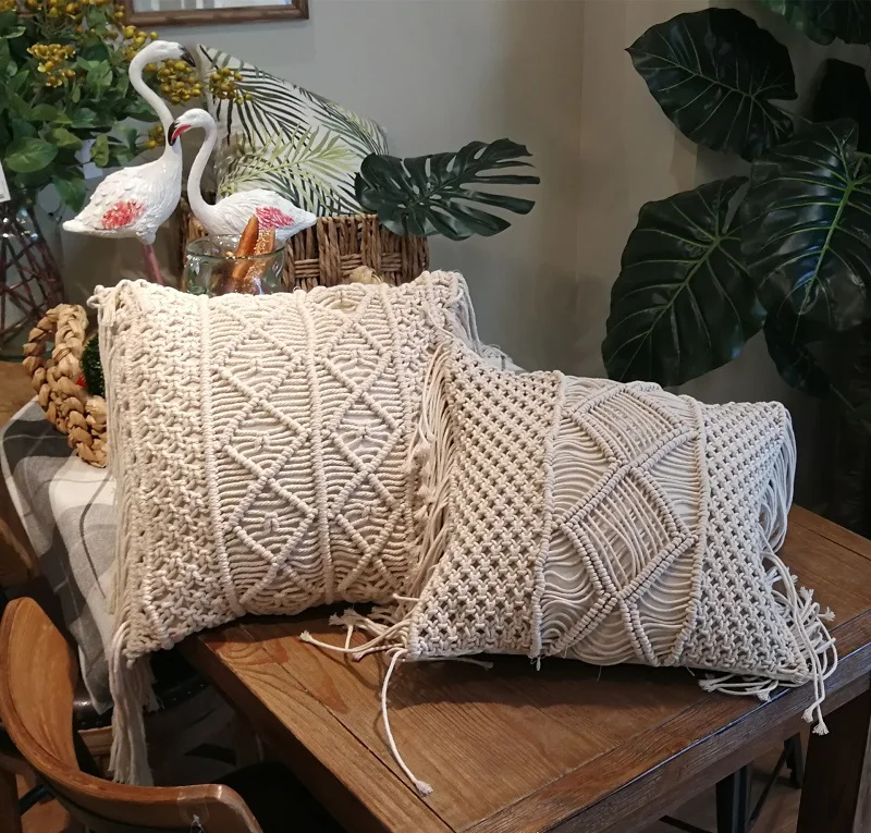 Nordic Style Handmade Cotton Crochet Decorative Pillows Cushion Cover with Tassel Decoration Home Sofa Pillow Case Knitted MLC26
Nordic Style Handmade Cotton Crochet Decorative Pillows Cushion Cover with Tassel Decoration Home Sofa Pillow Case Knitted MLC26