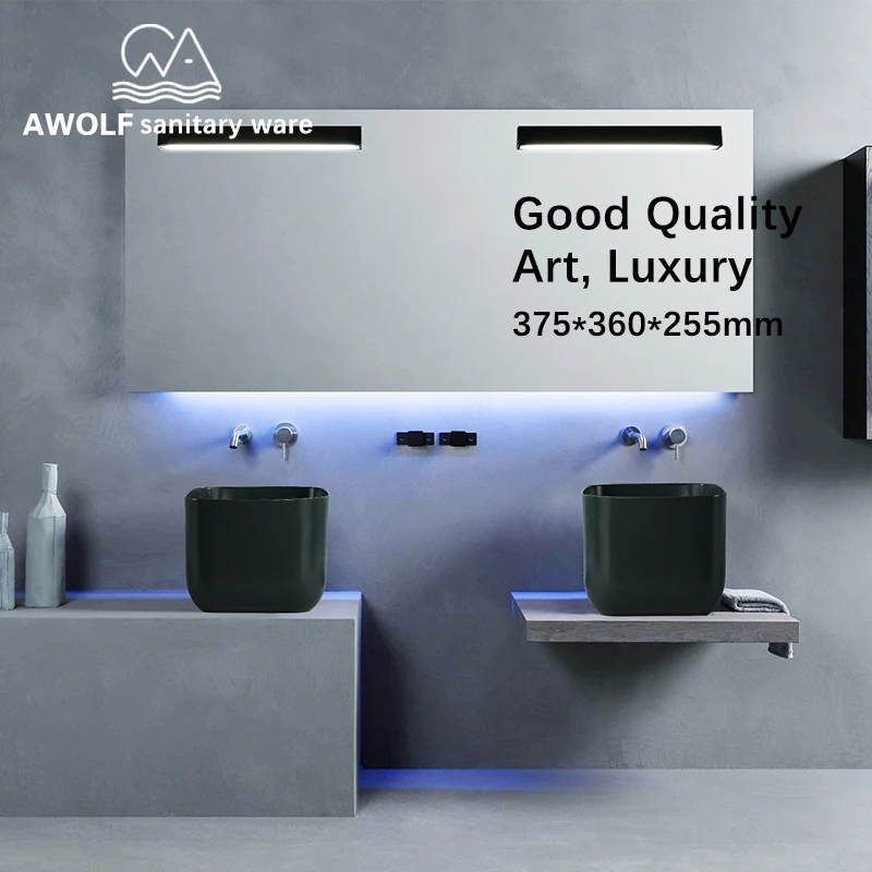 Bathroom Sinks 375*360*255mm Ceramic Vessel Washing Basin Simplicity Design Dark Green Sink With Pop Up Drain Soft Hose AM818
Bathroom Sinks 375*360*255mm Ceramic Vessel Washing Basin Simplicity Design Dark Green Sink With Pop Up Drain Soft Hose AM818