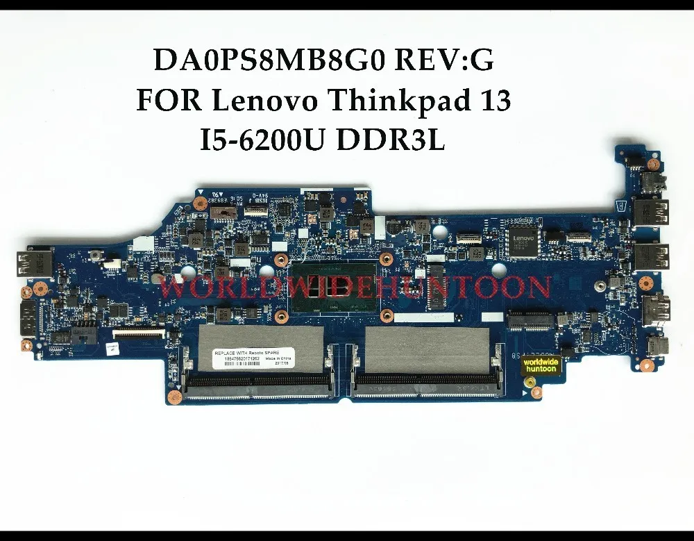 High quality DA0PS8MB8G0 for Lenovo Thinkpad 13 Laptop Motherboard SR2EY I5-6200U DDR3L 100% Fully Tested&Free shipping
High quality DA0PS8MB8G0 for Lenovo Thinkpad 13 Laptop Motherboard SR2EY I5-6200U DDR3L 100% Fully Tested&Free shipping