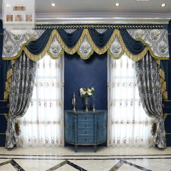 Custom curtains European luxury thicken shade chenille Jacquard American villa blackout curtain tulle valance N182
Custom curtains European luxury thicken shade chenille Jacquard American villa blackout curtain tulle valance N182