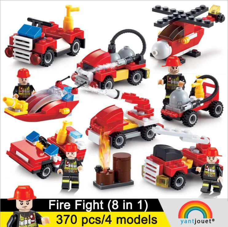 Yantjouet 8 in 1 370pcs/set Fire Fight City Series Speedboat Building Blocks Figures Brick DIY Toy Compatible Children Gift
Yantjouet 8 in 1 370pcs/set Fire Fight City Series Speedboat Building Blocks Figures Brick DIY Toy Compatible Children Gift