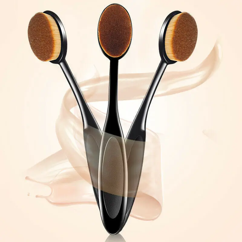 

Pro Makeup Foundation Powder Brush Concealer Face Make Up Blush Contour Toothbrush Oval Shape Cosmetic Brushes Beauty Tools