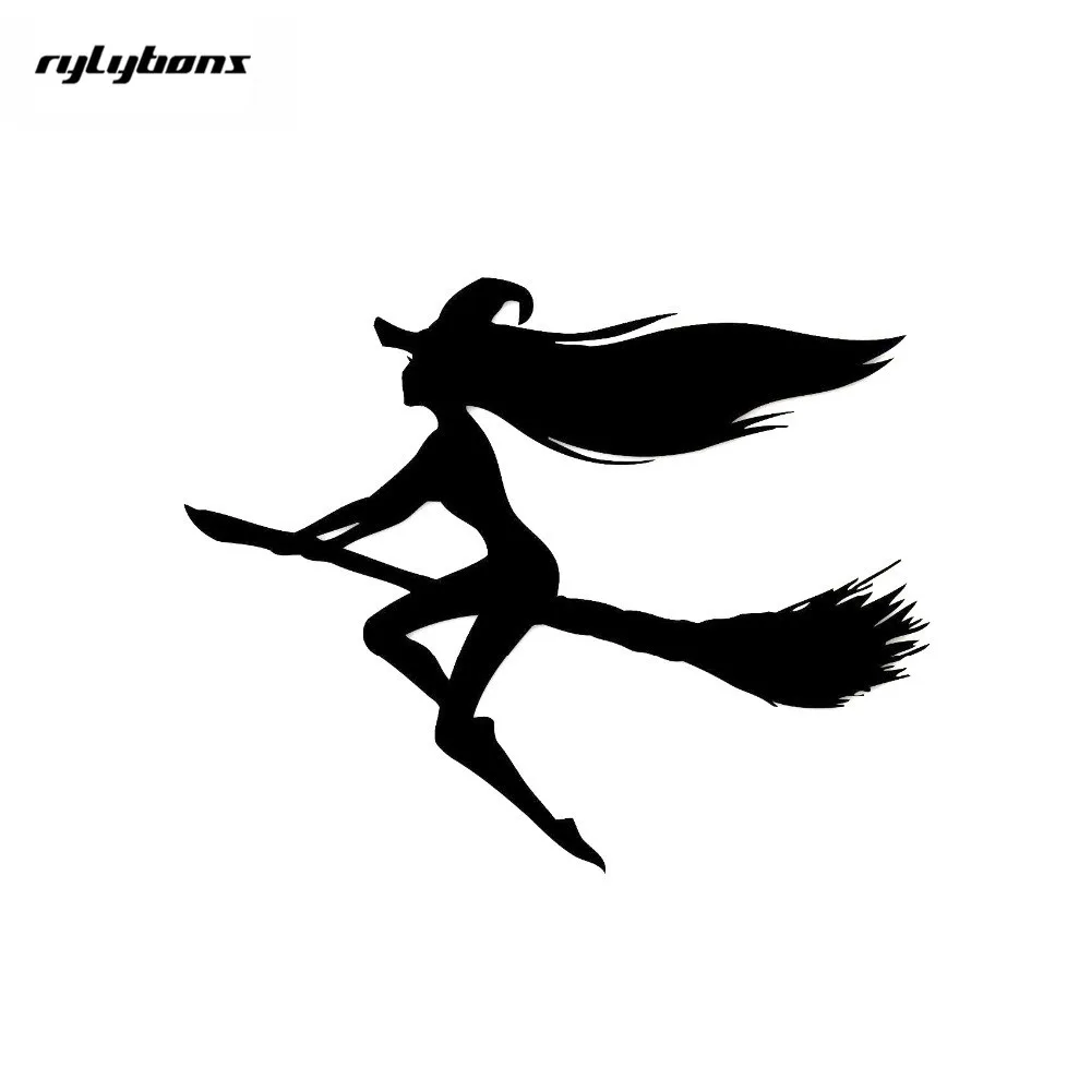 Фото Rylybons сексуальный Летающий веник переключатель наклейки для автомобиля 15x15 см
