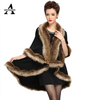Womens Fake Raccoon Fur Collar Poncho Cape Cardigan Bridal Wedding Dress Shawl Cape 2017 Winter Lady Wool Vest Fur Coat
Womens Fake Raccoon Fur Collar Poncho Cape Cardigan Bridal Wedding Dress Shawl Cape 2017 Winter Lady Wool Vest Fur Coat