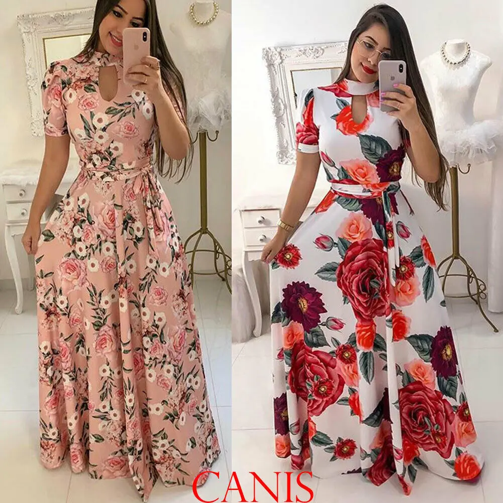 Fashion Ladies Short Sleeve Floral Boho Bohemian Vintage Women Party Bodycon Maxi Dress Clothing Sundress
Fashion Ladies Short Sleeve Floral Boho Bohemian Vintage Women Party Bodycon Maxi Dress Clothing Sundress