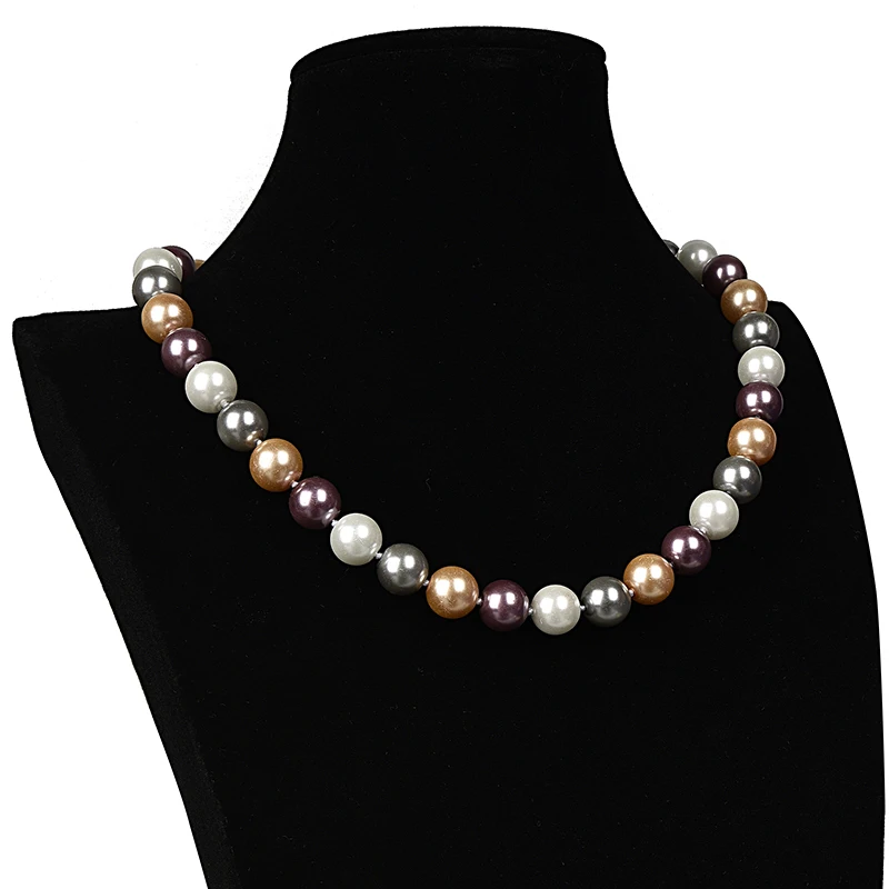 12 mm A round more color mix and lubricating bead Synthesis pearl necklace set off your collarbone
12 mm A round more color mix and lubricating bead Synthesis pearl necklace set off your collarbone