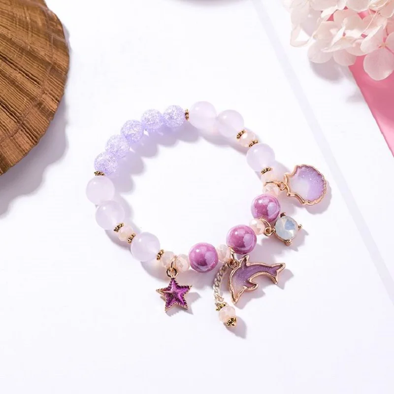 Simple Crystal Beads Bracelet Girls Women Fashion Jewelry Ocean Style Dolphin Shell Star Bracelets Cute
Simple Crystal Beads Bracelet Girls Women Fashion Jewelry Ocean Style Dolphin Shell Star Bracelets Cute