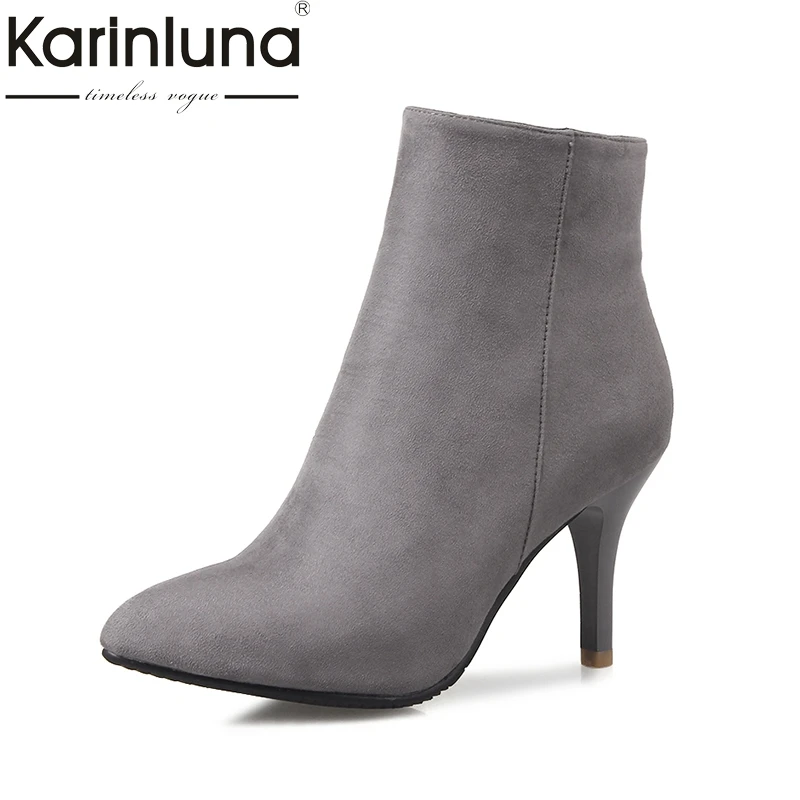 KarinLuna size 32-46 pointed toe ankle boots women shoes autumn winter thin high heels black blue red gary shoes woman 
KarinLuna size 32-46 pointed toe ankle boots women shoes autumn winter thin high heels black blue red gary shoes woman