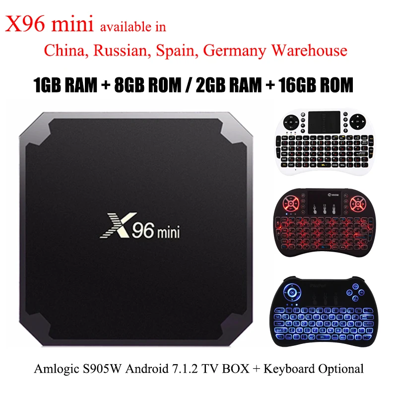 

X96 mini Android 7.1.2 TV BOX 2GB 16GB 1GB 8GB Amlogic S905W Quad Core Suppot H.265 UHD 4K 2.4GHz WiFi X96mini Set-top box