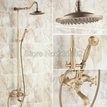 In-wall 8" Rainfall Shower Mixer Taps with Tub Spout with Handheld Bath Shower Faucet Antique Brass Finish Faucets lrs105
In-wall 8" Rainfall Shower Mixer Taps with Tub Spout with Handheld Bath Shower Faucet Antique Brass Finish Faucets lrs105