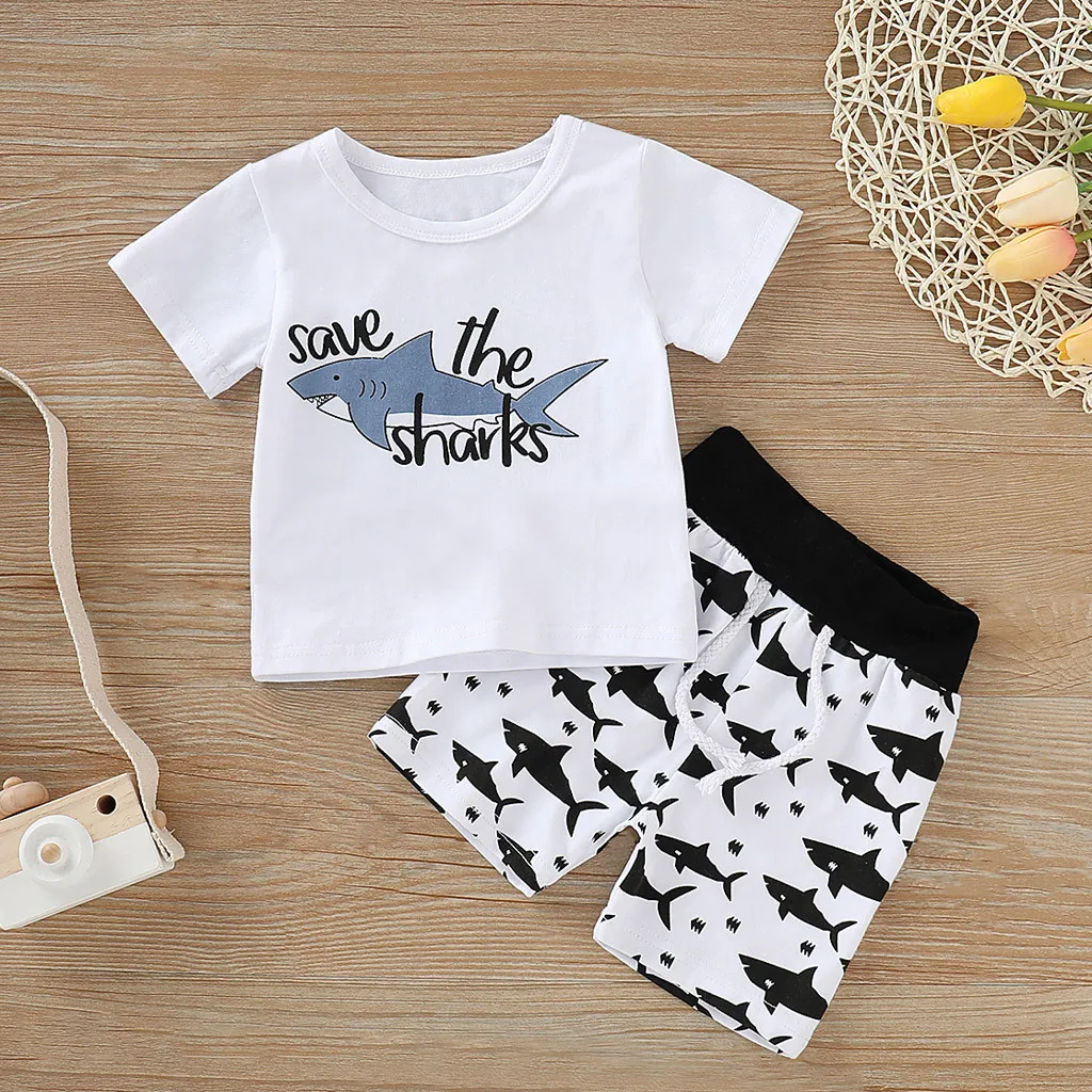 MUQGEW newborn baby clothes boy Infant Cartoon Shark Short Sleeve T-Shirt Shorts Set conjunto de roupas infantil menino#y2
MUQGEW newborn baby clothes boy Infant Cartoon Shark Short Sleeve T-Shirt Shorts Set conjunto de roupas infantil menino#y2