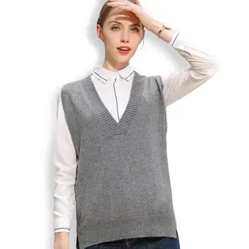 Women's 100 Cashmere Knitted Deep V-Neck Vest Long Rear New Match Female Women's Sleeveless Pullover Fashion Autumn Winter
Women's 100 Cashmere Knitted Deep V-Neck Vest Long Rear New Match Female Women's Sleeveless Pullover Fashion Autumn Winter