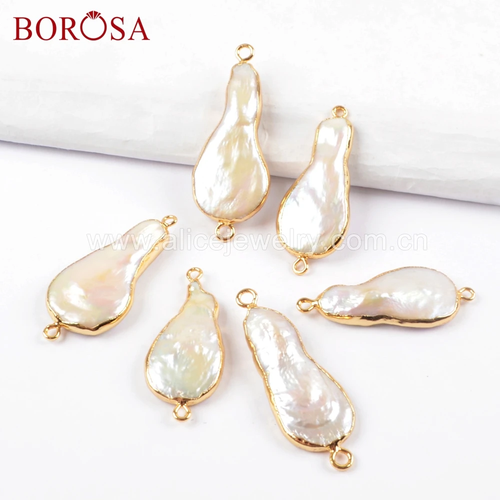 BOROSA Genuine pearl connectors wholesale 10pcs freshwater pearl connector for jewelry making gifts for women All-Match G1675
BOROSA Genuine pearl connectors wholesale 10pcs freshwater pearl connector for jewelry making gifts for women All-Match G1675