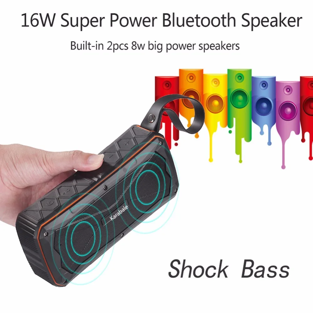 16W Super Bass Outdoor Bluetooth Speaker 4500mAH Power Bank Portable 3D Stereo Wireless Bicycle Riding Sport Speaker with Mic
16W Super Bass Outdoor Bluetooth Speaker 4500mAH Power Bank Portable 3D Stereo Wireless Bicycle Riding Sport Speaker with Mic