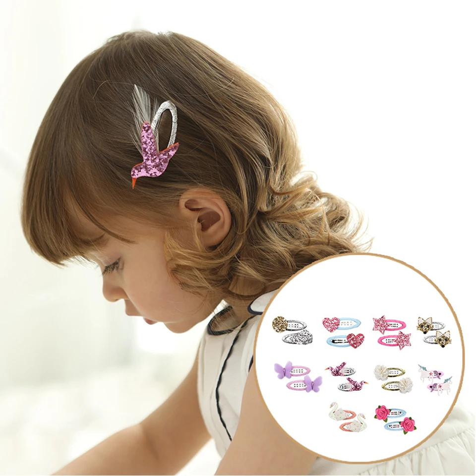 2 pcs/lot Girls' Unicorn Swan Hairpins Flower Fox Snap Hair Clip Bird Butterfly Barrettes Hair Accessories HC064
2 pcs/lot Girls' Unicorn Swan Hairpins Flower Fox Snap Hair Clip Bird Butterfly Barrettes Hair Accessories HC064