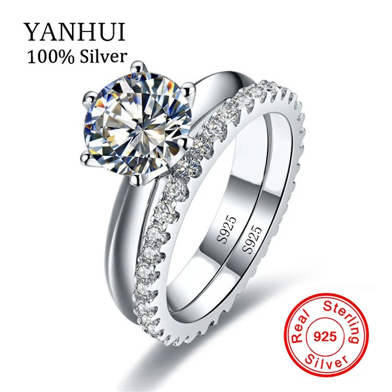 Anti Allergy No Fade Original Pure 925 Silver Rings Sets Cubic Zirconia Engagement Rings Sets Wedding Jewelry For Women DR121
Anti Allergy No Fade Original Pure 925 Silver Rings Sets Cubic Zirconia Engagement Rings Sets Wedding Jewelry For Women DR121