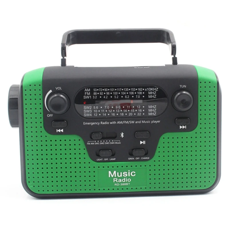 Portable Outdoor Fm Radio With Bluetooth Mp3 Player Hand Crank Solar Emergency Radio Solar Radios World Receiver With Flashlig
Portable Outdoor Fm Radio With Bluetooth Mp3 Player Hand Crank Solar Emergency Radio Solar Radios World Receiver With Flashlig